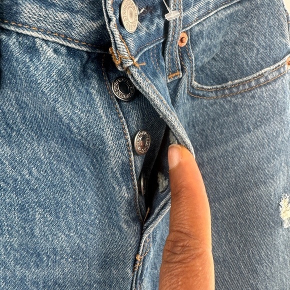 Levi’s wedgie high rise tapered slim button fly blue jeans size 25 - Picture 7 of 10
